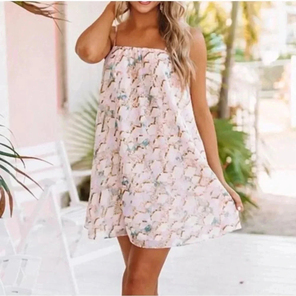 BUDDY LOVE🌟MAI TAI KISSES SHIFT‎ DRESS IN LIGHT PINK🌟SZ XS🌟NWT